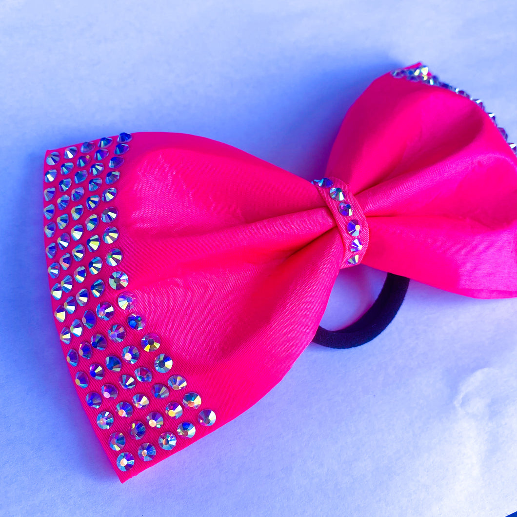 NEON PINK Jumbo MUSE Tailless Cheer Bow