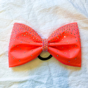 NEON CORAL Jumbo MUSE Tailless Cheer Bow