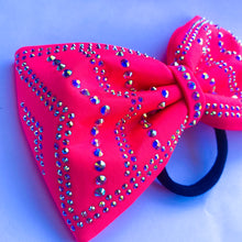 Load image into Gallery viewer, NEON PINK Jumbo MUSE Tailless Cheer Bow