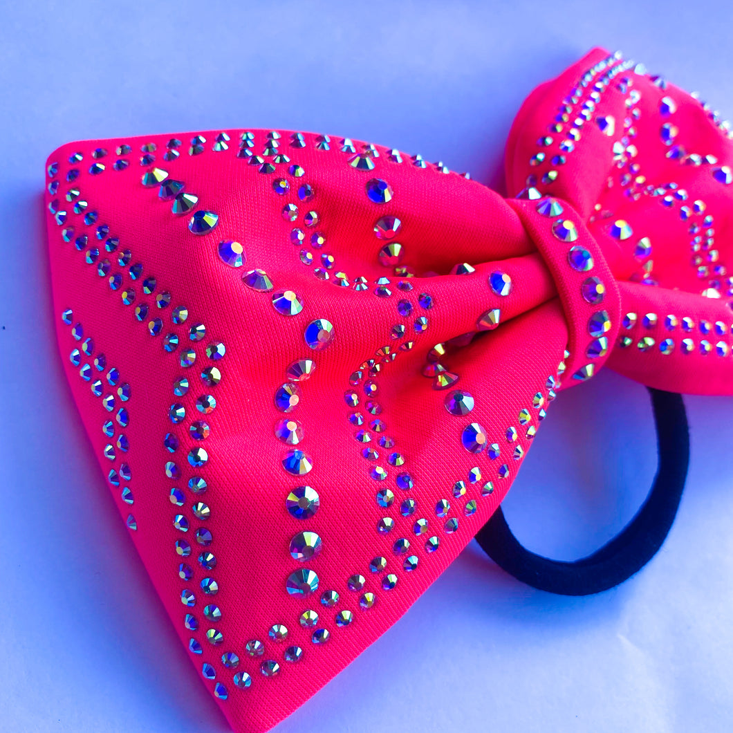 NEON PINK Jumbo MUSE Tailless Cheer Bow