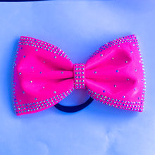 Load image into Gallery viewer, NEON PINK Jumbo MUSE Tailless Cheer Bow