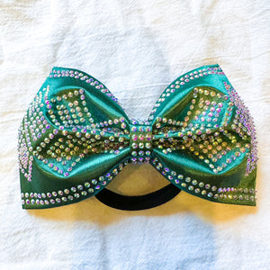 HUNTER GREEN Jumbo MUSE Tailless Cheer Bow