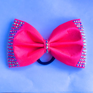 NEON PINK Jumbo MUSE Tailless Cheer Bow