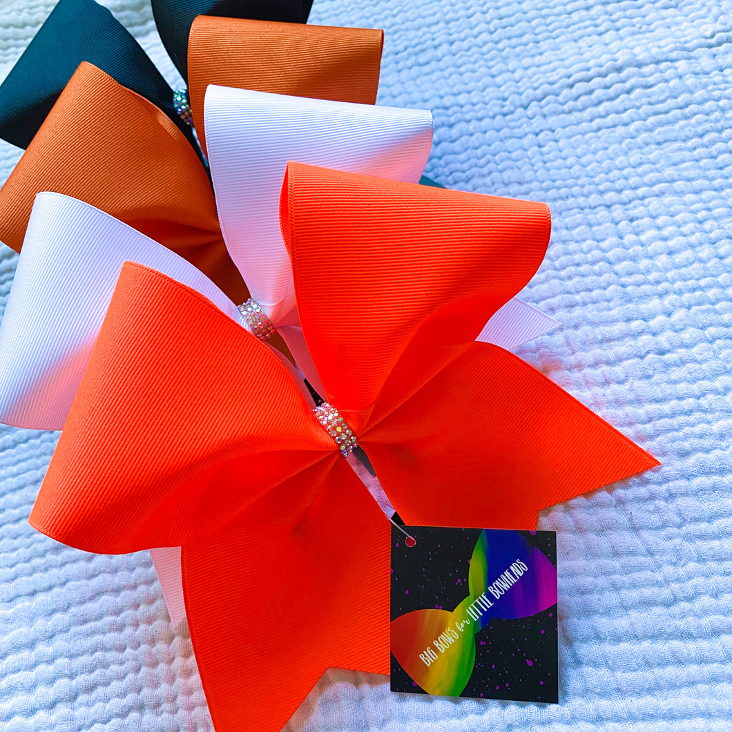 Neon Orange Ribbon MOXIE Cheer Bow