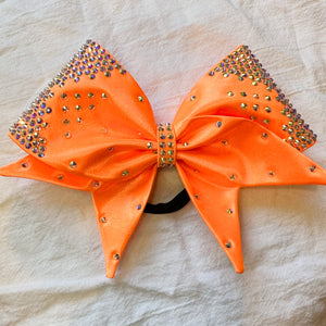 NEON ORANGE Sewn MOXIE Cheer Bow