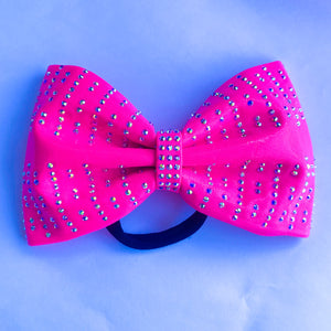 NEON PINK Jumbo MUSE Tailless Cheer Bow