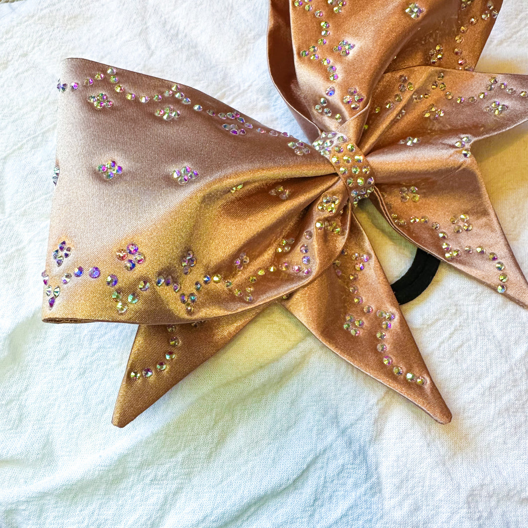 ROSE GOLD Sewn MOXIE Cheer Bow