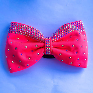 NEON PINK Jumbo MUSE Tailless Cheer Bow