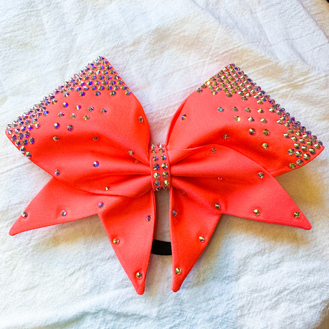 NEON CORAL Sewn MOXIE Cheer Bow