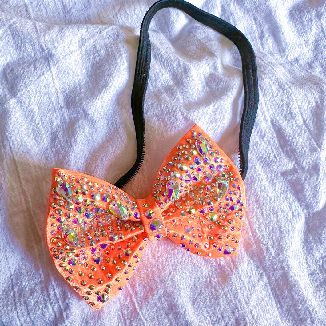 NEON ORANGE Mini MUSE Headband Bow