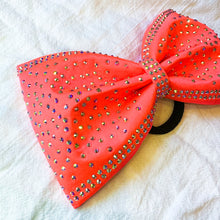 Load image into Gallery viewer, NEON CORAL Jumbo MUSE Tailless Cheer Bow