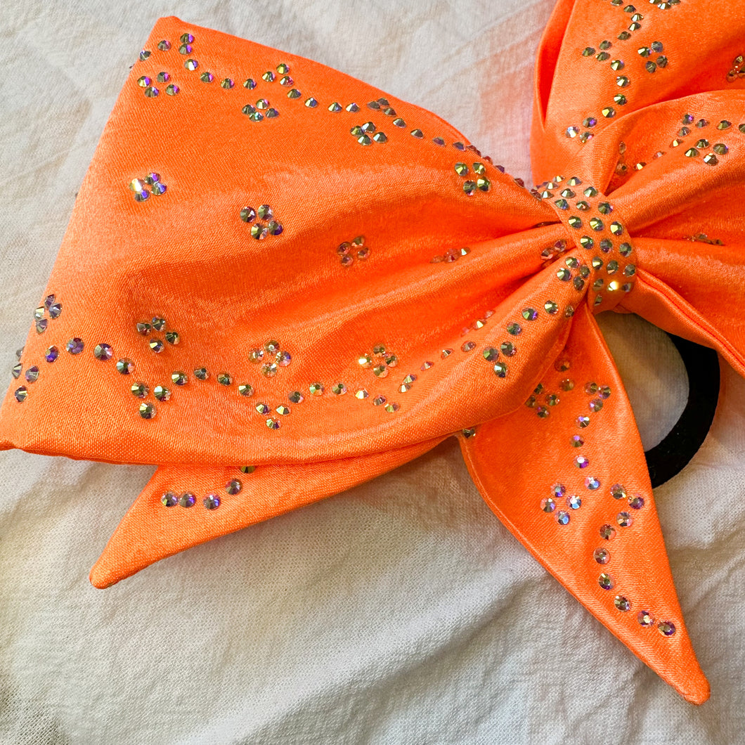 NEON ORANGE Sewn MOXIE Cheer Bow