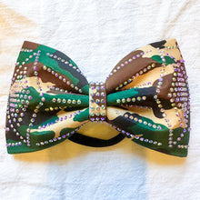 Load image into Gallery viewer, GREEN CAMO Jumbo MUSE Tailless Cheer Bow