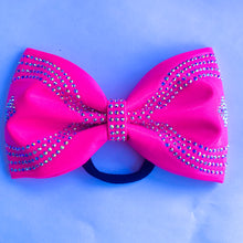 Load image into Gallery viewer, NEON PINK Jumbo MUSE Tailless Cheer Bow