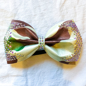 GREEN CAMO Jumbo MUSE Tailless Cheer Bow